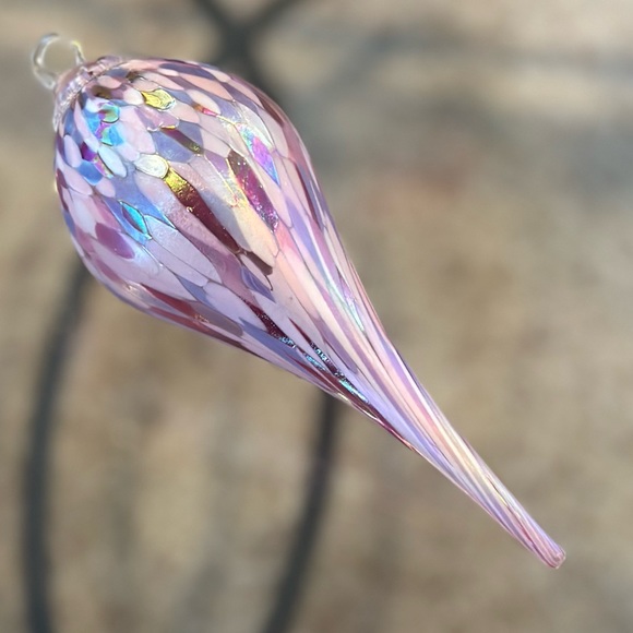 Vintage hand blown glass finial ornament - Picture 1 of 9